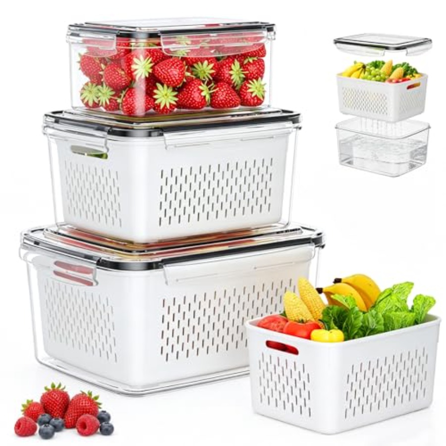 Food Storage With Colander - Recipientes para Armazenamento de Frutas para
