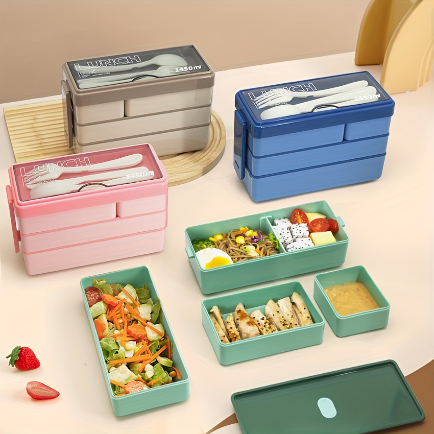 Food Storage With Scoop - Lancheira bento de 1450ml, grande capacidade,