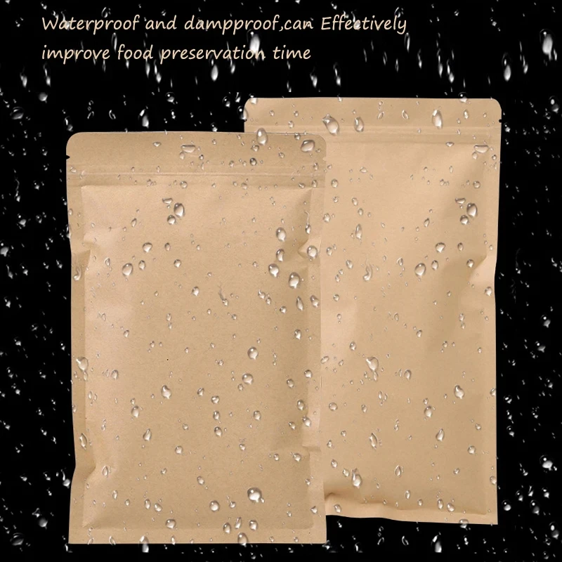 Food Storage Usa - 100PCS Bolsa de Papel Kraft Marrom