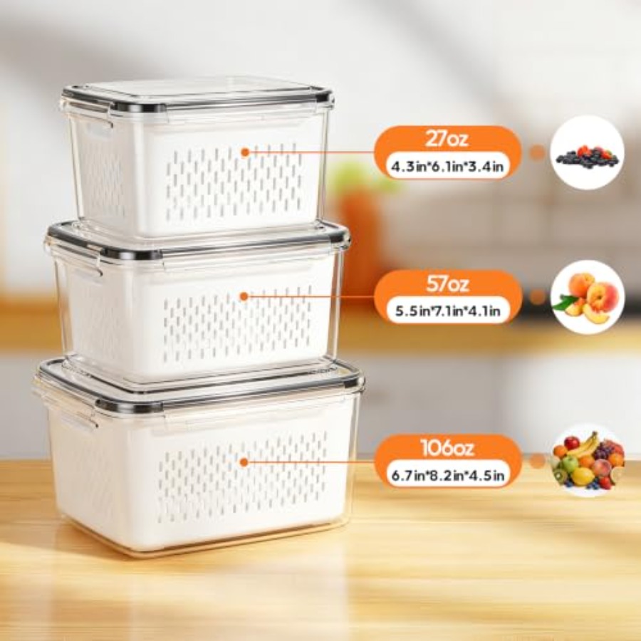 Recipientes para Armazenamento - Food Storage With Colander avaliação e preço
