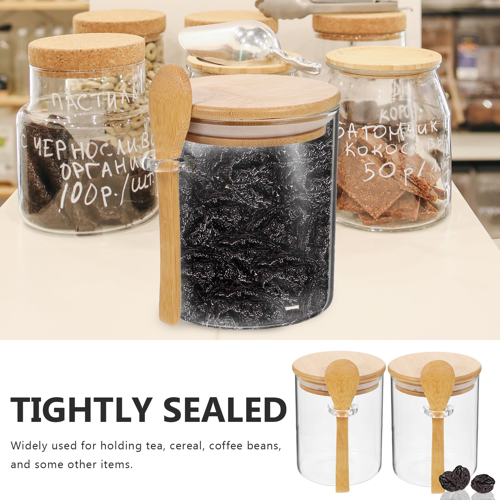 Conjunto de 2 Potes de Vidro T - Food Storage Kitchen avaliação e preço