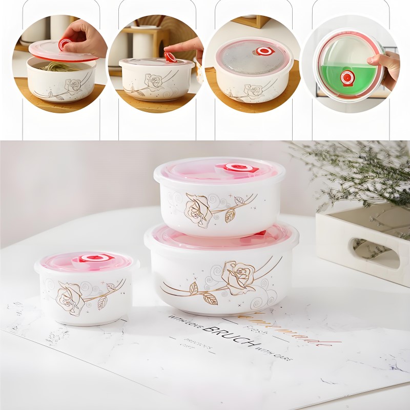 Conjunto de três peças, fino o - Food Storage Hot avaliação e preço