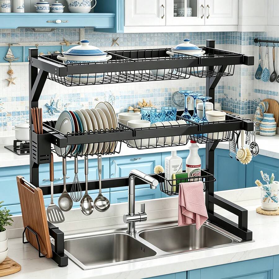 Escorredor de Louça de 2 Nívei - Food Storage Rack avaliação e preço